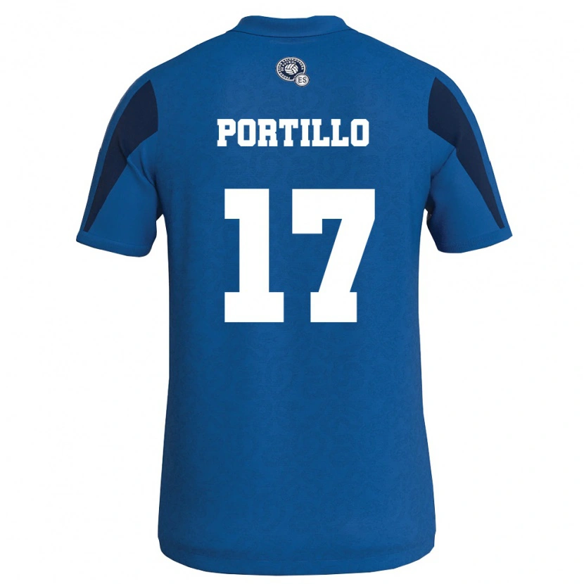 Danxen Niño Camiseta El Salvador Anderson Portillo #17 Azul Marino 1ª Equipación 26-28 La Camisa México