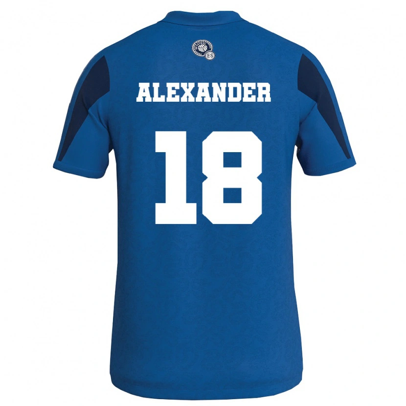 Danxen Niño Camiseta El Salvador Alexander Aguilar #18 Azul Marino 1ª Equipación 26-28 La Camisa México