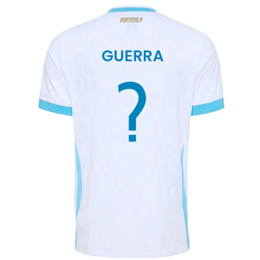 Danxen Niño Camiseta Guatemala Decarlo Guerra #0 Blanco Azul Cielo Oro 1ª Equipación 26-28 La Camisa México