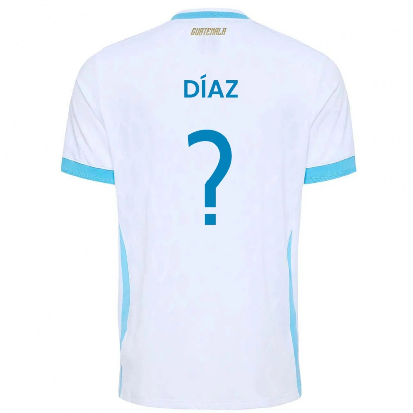 Danxen Niño Camiseta Guatemala Hendryck Díaz #0 Blanco Azul Cielo Oro 1ª Equipación 26-28 La Camisa México