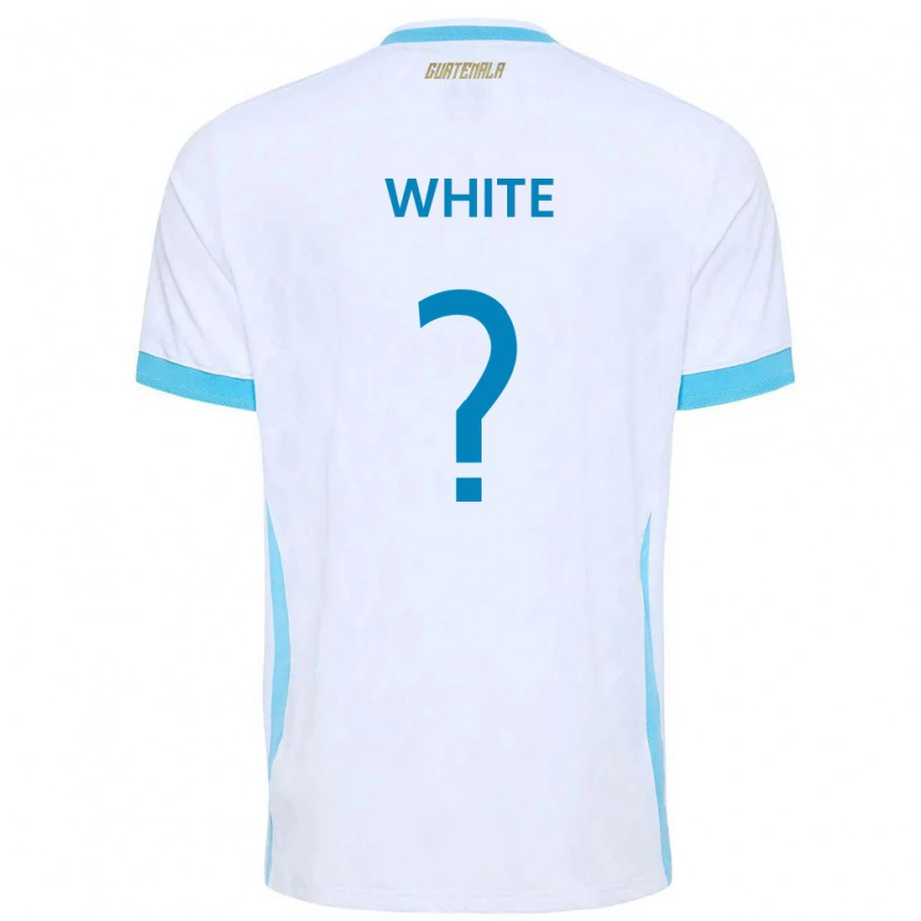 Danxen Niño Camiseta Guatemala Megan White #0 Blanco Azul Cielo Oro 1ª Equipación 26-28 La Camisa México