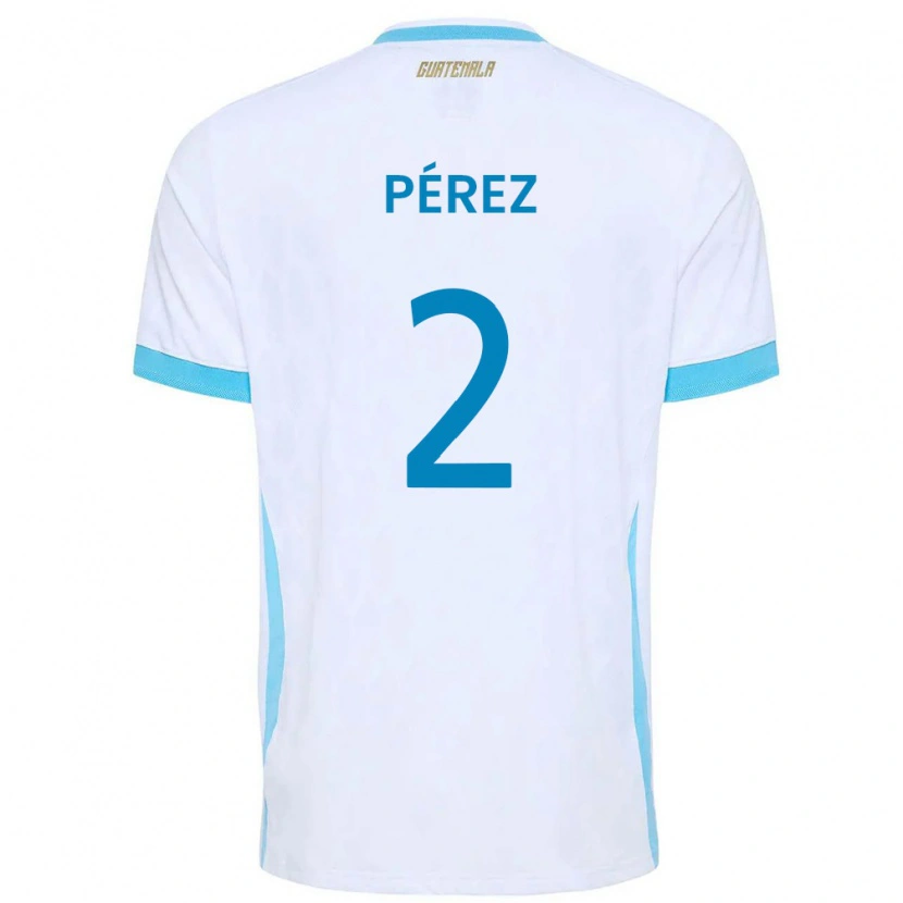 Danxen Niño Camiseta Guatemala Gary Pérez #2 Blanco Azul Cielo Oro 1ª Equipación 26-28 La Camisa México