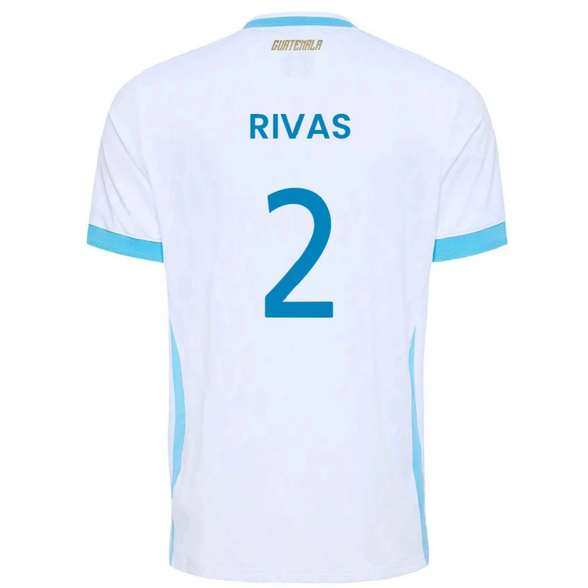 Danxen Niño Camiseta Guatemala Leandro Rivas #2 Blanco Azul Cielo Oro 1ª Equipación 26-28 La Camisa México
