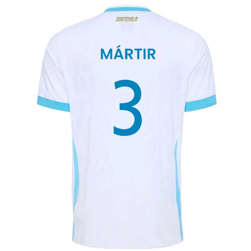 Danxen Niño Camiseta Guatemala Anthony Mártir #3 Blanco Azul Cielo Oro 1ª Equipación 26-28 La Camisa México
