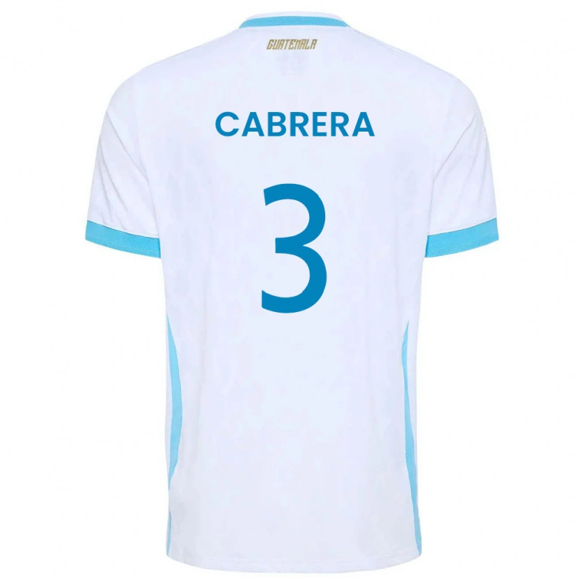 Danxen Niño Camiseta Guatemala Gabriel Cabrera #3 Blanco Azul Cielo Oro 1ª Equipación 26-28 La Camisa México