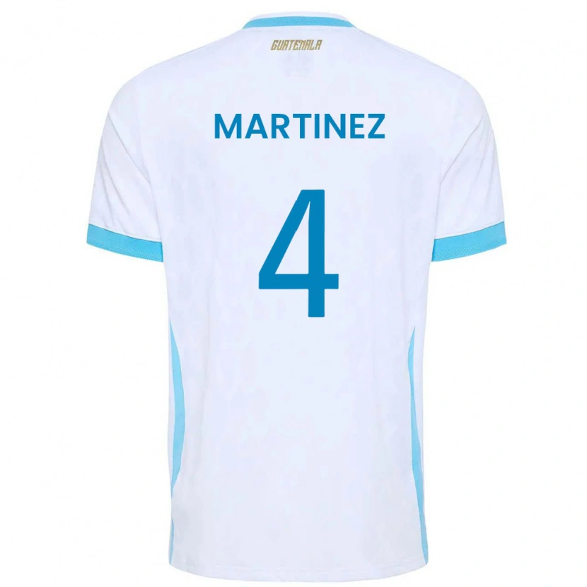 Danxen Niño Camiseta Guatemala João Martinez #4 Blanco Azul Cielo Oro 1ª Equipación 26-28 La Camisa México