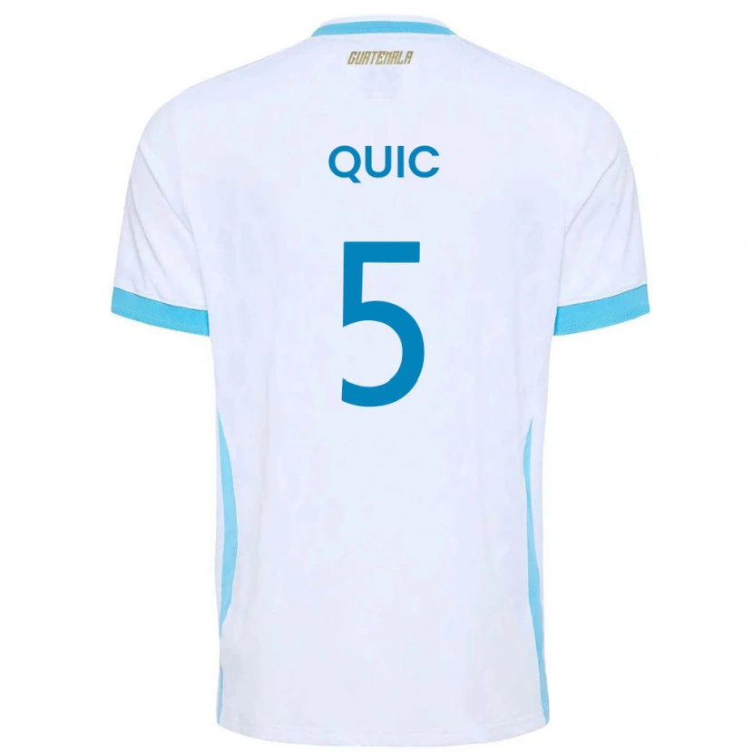 Danxen Niño Camiseta Guatemala Matthew Quic #5 Blanco Azul Cielo Oro 1ª Equipación 26-28 La Camisa México