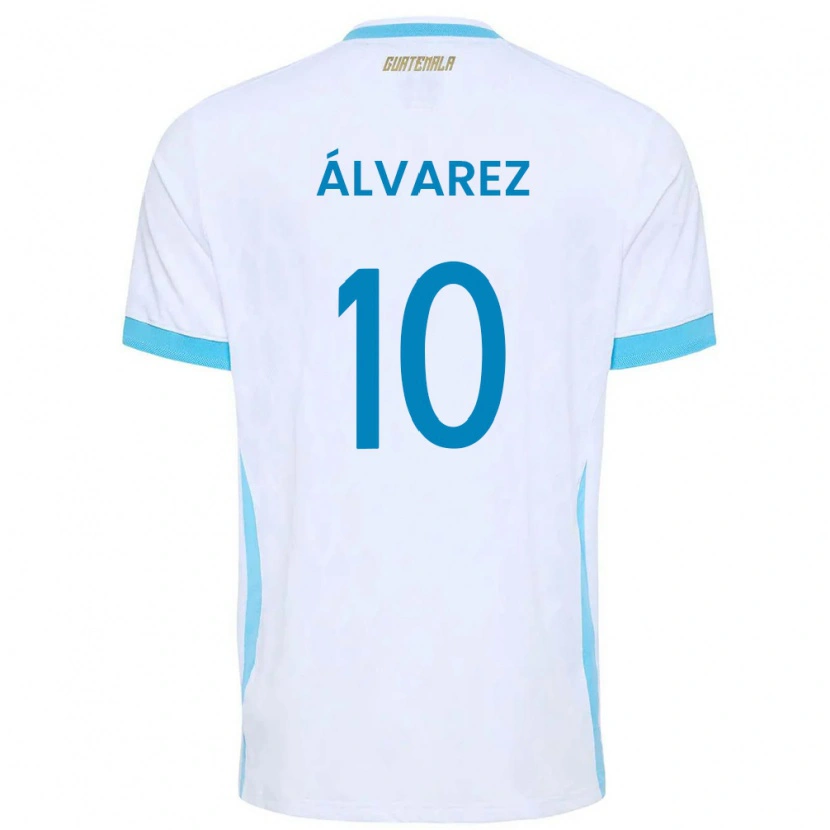 Danxen Niño Camiseta Guatemala Andrea Álvarez #10 Blanco Azul Cielo Oro 1ª Equipación 26-28 La Camisa México