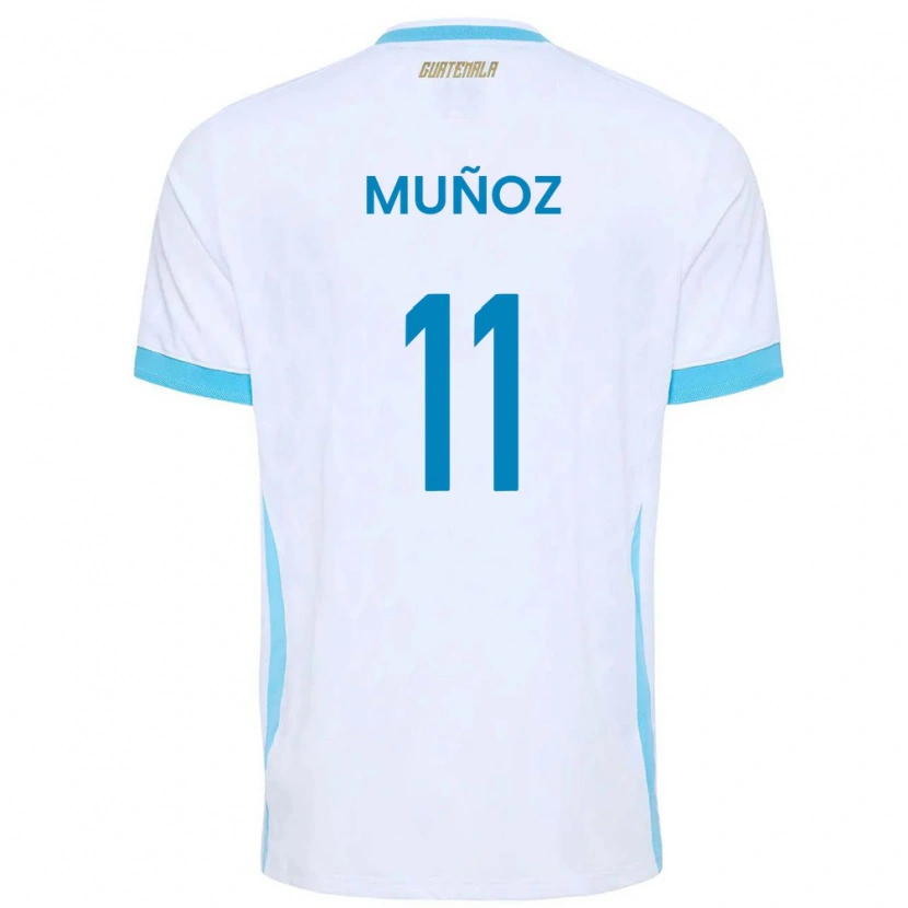 Danxen Niño Camiseta Guatemala Rudy Muñoz #11 Blanco Azul Cielo Oro 1ª Equipación 26-28 La Camisa México