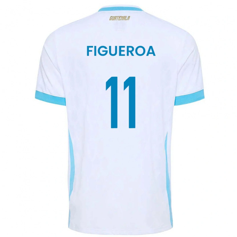Danxen Niño Camiseta Guatemala Rudy Figueroa #11 Blanco Azul Cielo Oro 1ª Equipación 26-28 La Camisa México