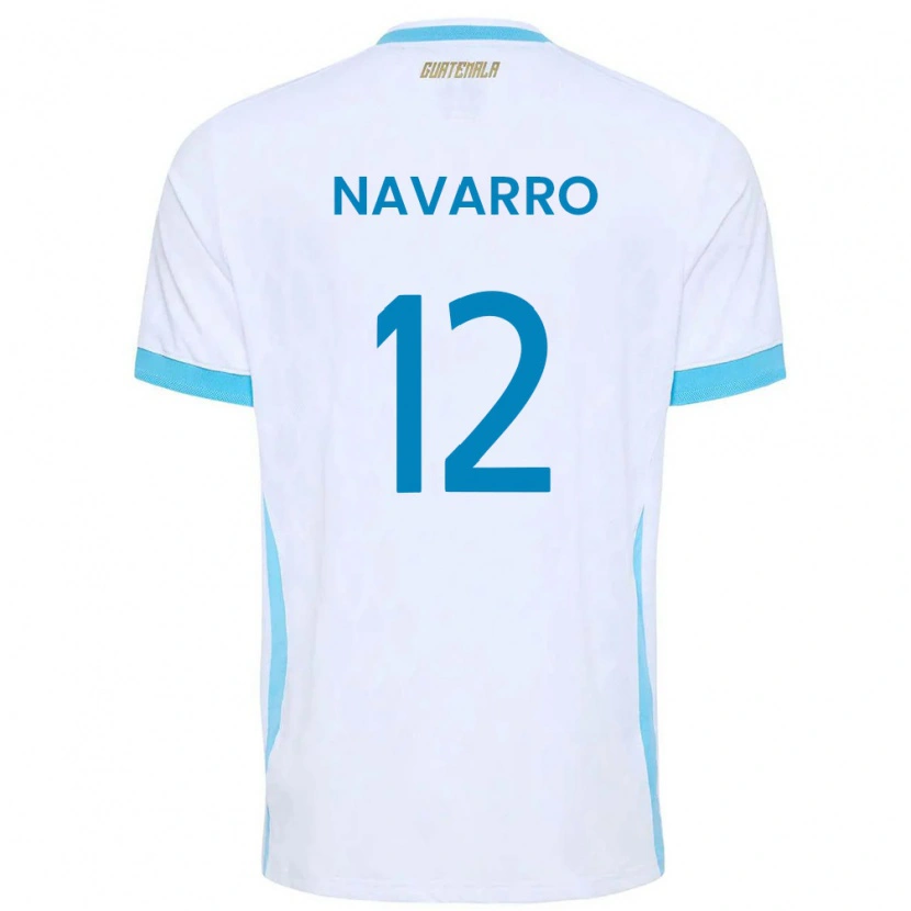 Danxen Niño Camiseta Guatemala Kenderson Navarro #12 Blanco Azul Cielo Oro 1ª Equipación 26-28 La Camisa México
