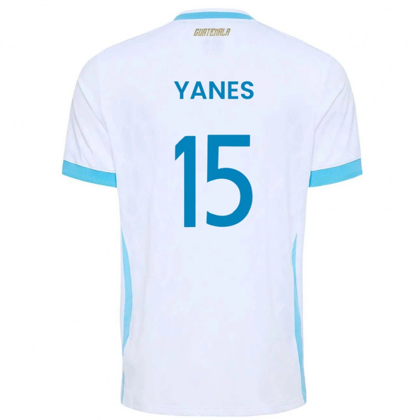 Danxen Niño Camiseta Guatemala Allen Yanes #15 Blanco Azul Cielo Oro 1ª Equipación 26-28 La Camisa México