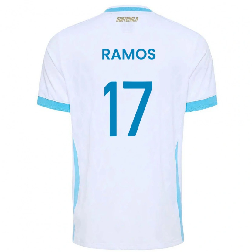 Danxen Niño Camiseta Guatemala Julio Ramos #17 Blanco Azul Cielo Oro 1ª Equipación 26-28 La Camisa México