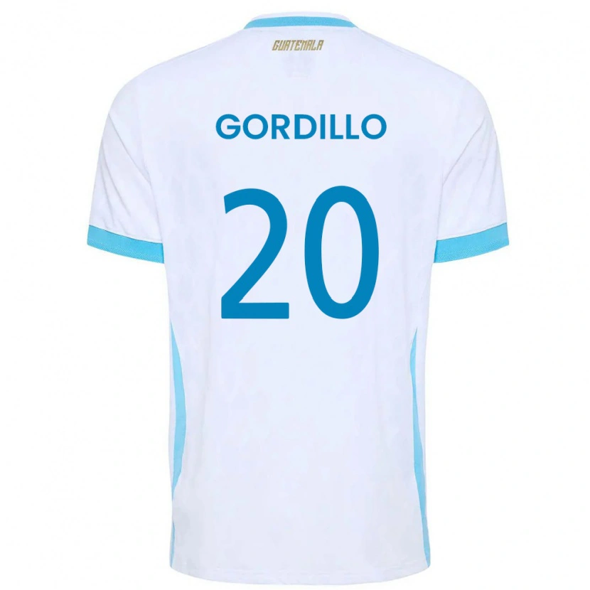 Danxen Niño Camiseta Guatemala Gerardo Gordillo #20 Blanco Azul Cielo Oro 1ª Equipación 26-28 La Camisa México