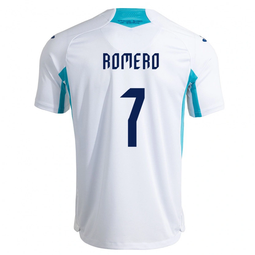 Danxen Niño Camiseta Honduras Eduardo Romero #7 Blanco Azul Azul Cielo 1ª Equipación 26-28 La Camisa México