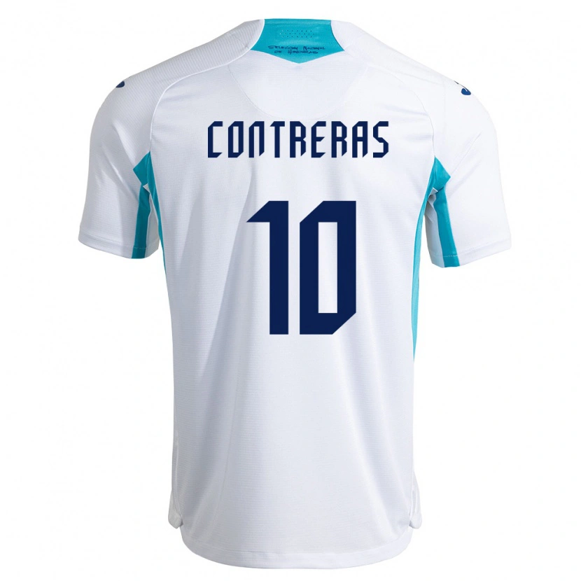 Danxen Niño Camiseta Honduras Jaidyn Contreras #10 Blanco Azul Azul Cielo 1ª Equipación 26-28 La Camisa México