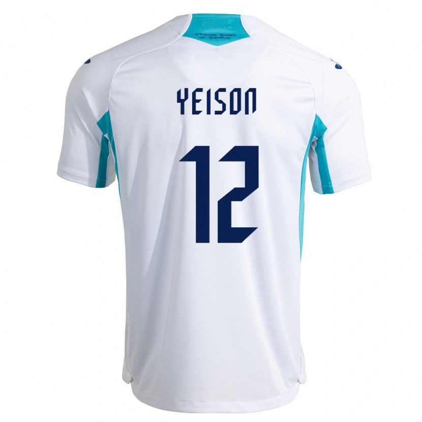 Danxen Niño Camiseta Honduras Yeison Mejía #12 Blanco Azul Azul Cielo 1ª Equipación 26-28 La Camisa México