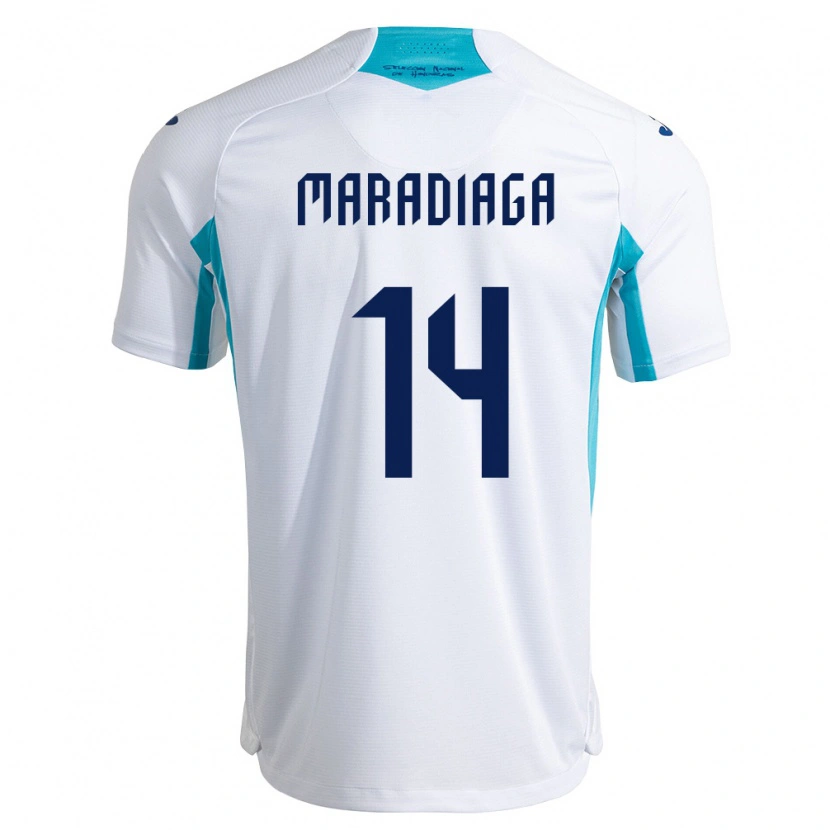 Danxen Niño Camiseta Honduras Ángel Maradiaga #14 Blanco Azul Azul Cielo 1ª Equipación 26-28 La Camisa México