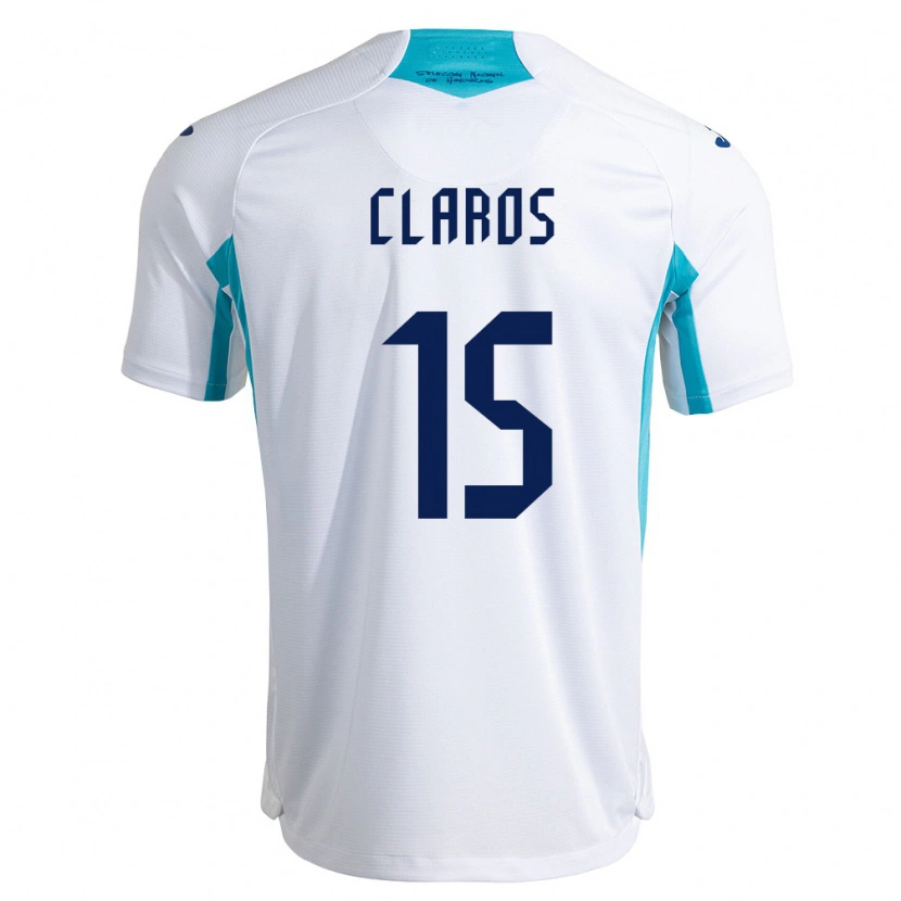 Danxen Niño Camiseta Honduras Jonathan Claros #15 Blanco Azul Azul Cielo 1ª Equipación 26-28 La Camisa México