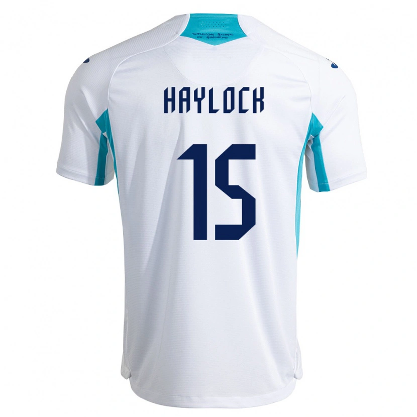 Danxen Niño Camiseta Honduras Kendra Haylock #15 Blanco Azul Azul Cielo 1ª Equipación 26-28 La Camisa México
