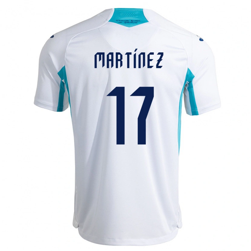 Danxen Niño Camiseta Honduras Juan Martínez #17 Blanco Azul Azul Cielo 1ª Equipación 26-28 La Camisa México