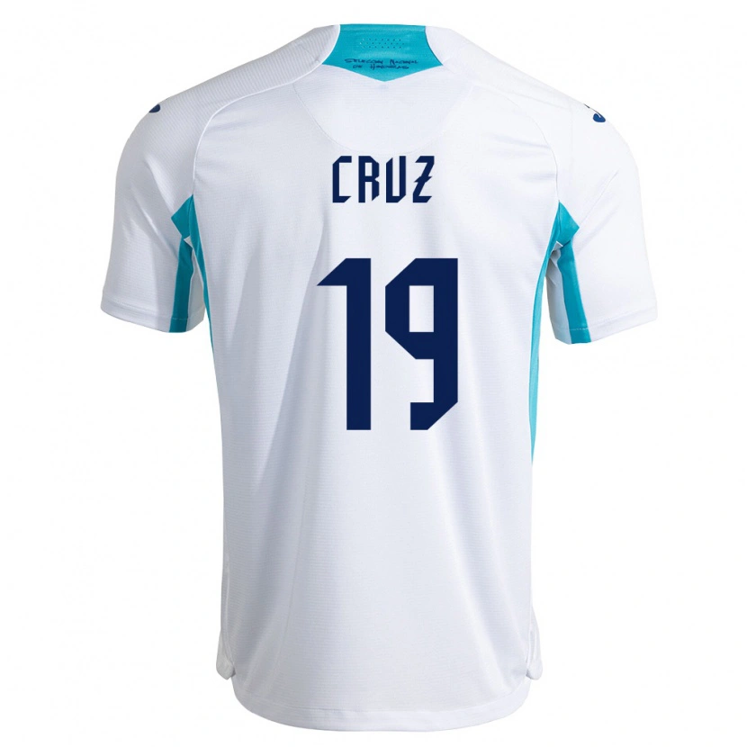 Danxen Niño Camiseta Honduras Russel Cruz #19 Blanco Azul Azul Cielo 1ª Equipación 26-28 La Camisa México