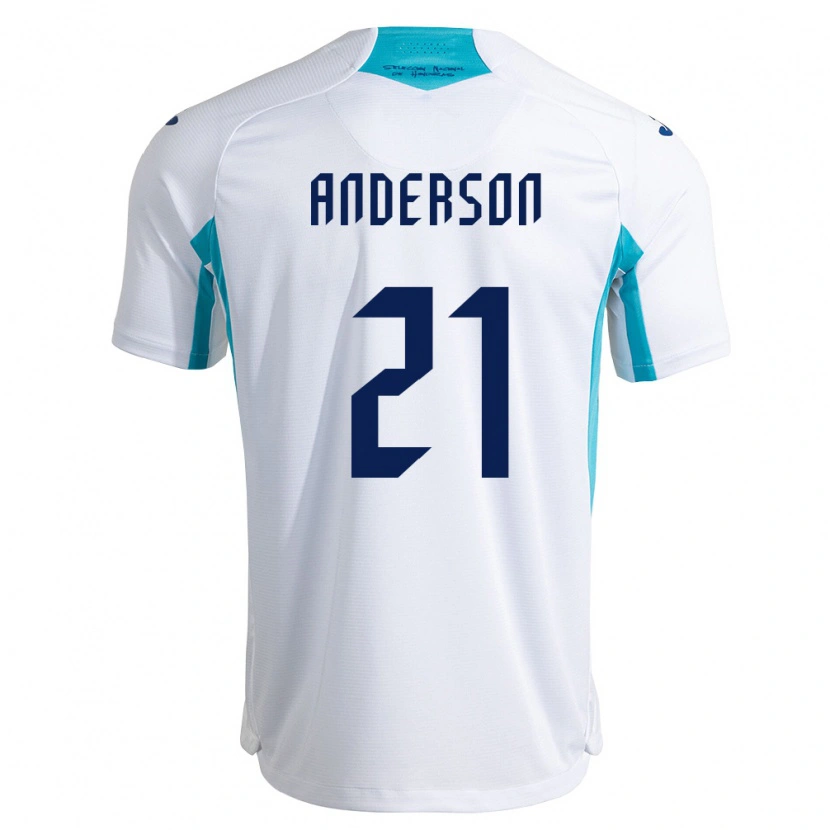 Danxen Niño Camiseta Honduras Robben Anderson #21 Blanco Azul Azul Cielo 1ª Equipación 26-28 La Camisa México