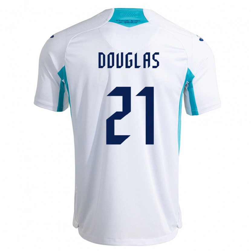 Danxen Niño Camiseta Honduras Douglas Martínez #21 Blanco Azul Azul Cielo 1ª Equipación 26-28 La Camisa México