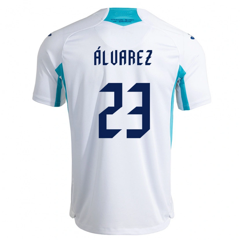 Danxen Niño Camiseta Honduras Jorge Álvarez #23 Blanco Azul Azul Cielo 1ª Equipación 26-28 La Camisa México