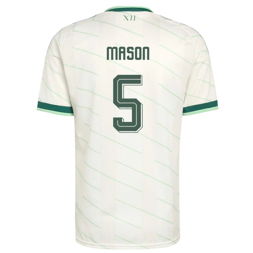 Danxen Niño Camiseta Irlanda Del Norte Ellie Mason #5 Blanco Verde 2ª Equipación 26-28 La Camisa México