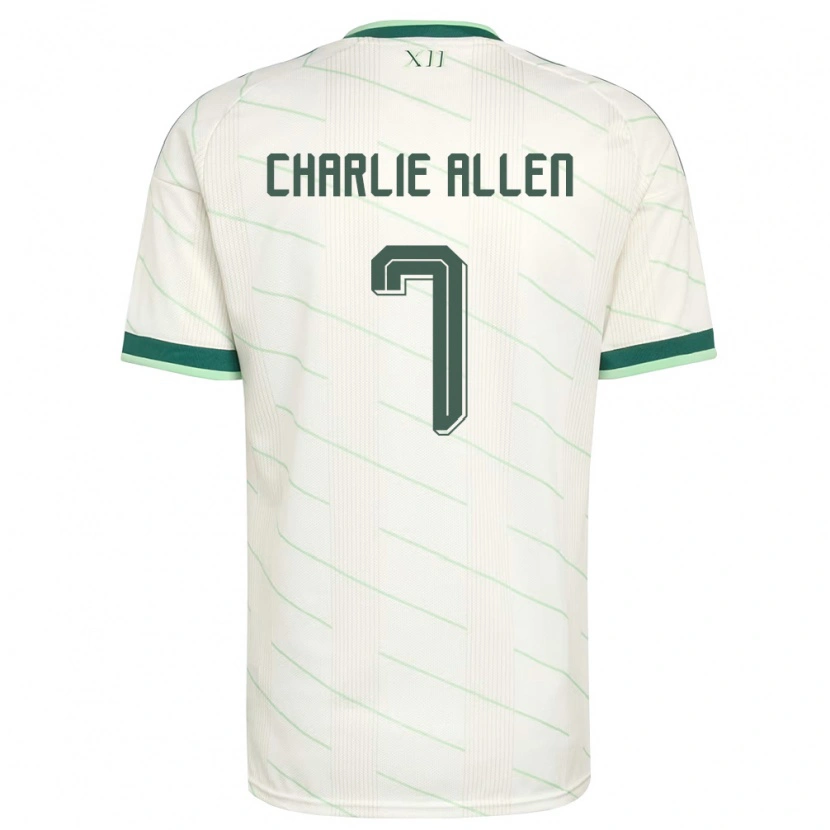 Danxen Niño Camiseta Irlanda Del Norte Charlie Allen #7 Blanco Verde 2ª Equipación 26-28 La Camisa México