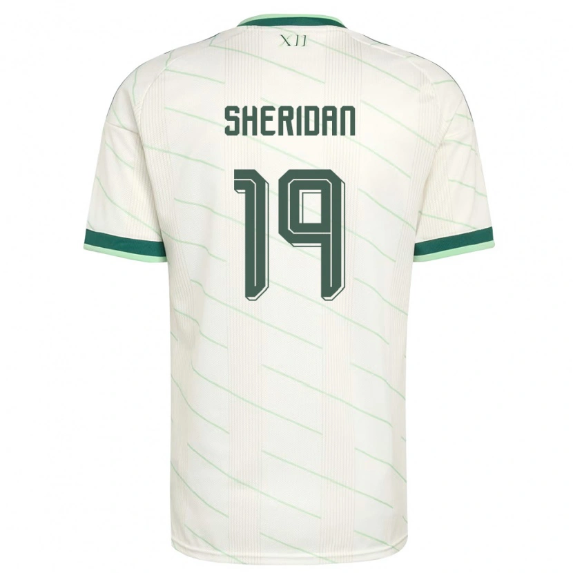 Danxen Niño Camiseta Irlanda Del Norte Joe Sheridan #19 Blanco Verde 2ª Equipación 26-28 La Camisa México