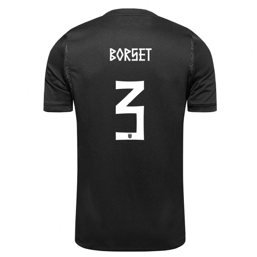 Danxen Niño Camiseta Noruega Anders Børset #3 Negro 2ª Equipación 26-28 La Camisa México