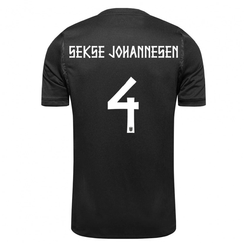 Danxen Niño Camiseta Noruega Mats Sekse Johannesen #4 Negro 2ª Equipación 26-28 La Camisa México