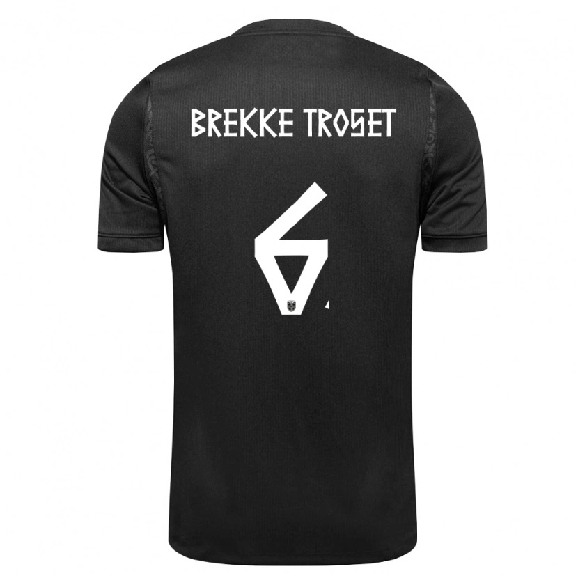 Danxen Niño Camiseta Noruega Henry Brekke Troset #6 Negro 2ª Equipación 26-28 La Camisa México