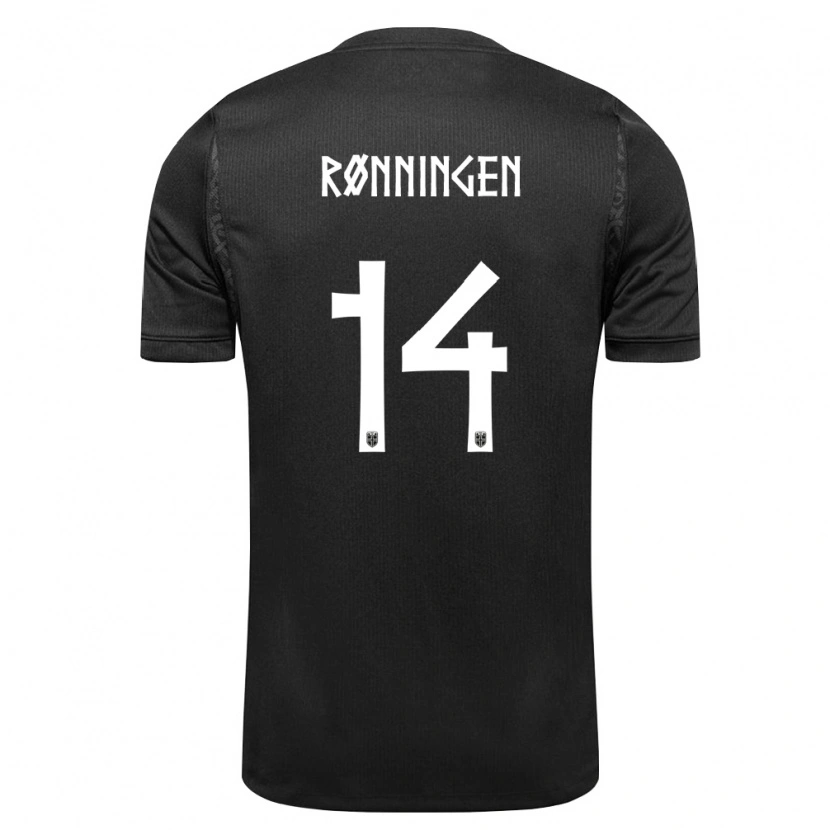 Danxen Niño Camiseta Noruega Jakob Rønningen #14 Negro 2ª Equipación 26-28 La Camisa México
