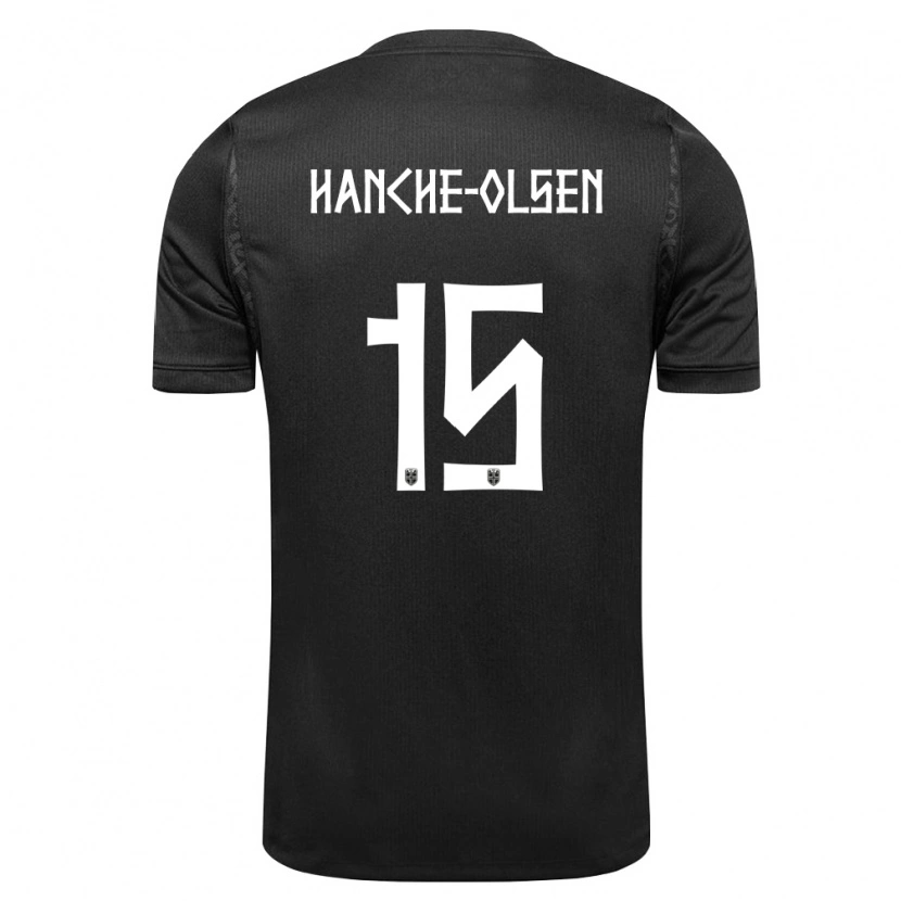 Danxen Niño Camiseta Noruega Peder Hanche-Olsen #15 Negro 2ª Equipación 26-28 La Camisa México