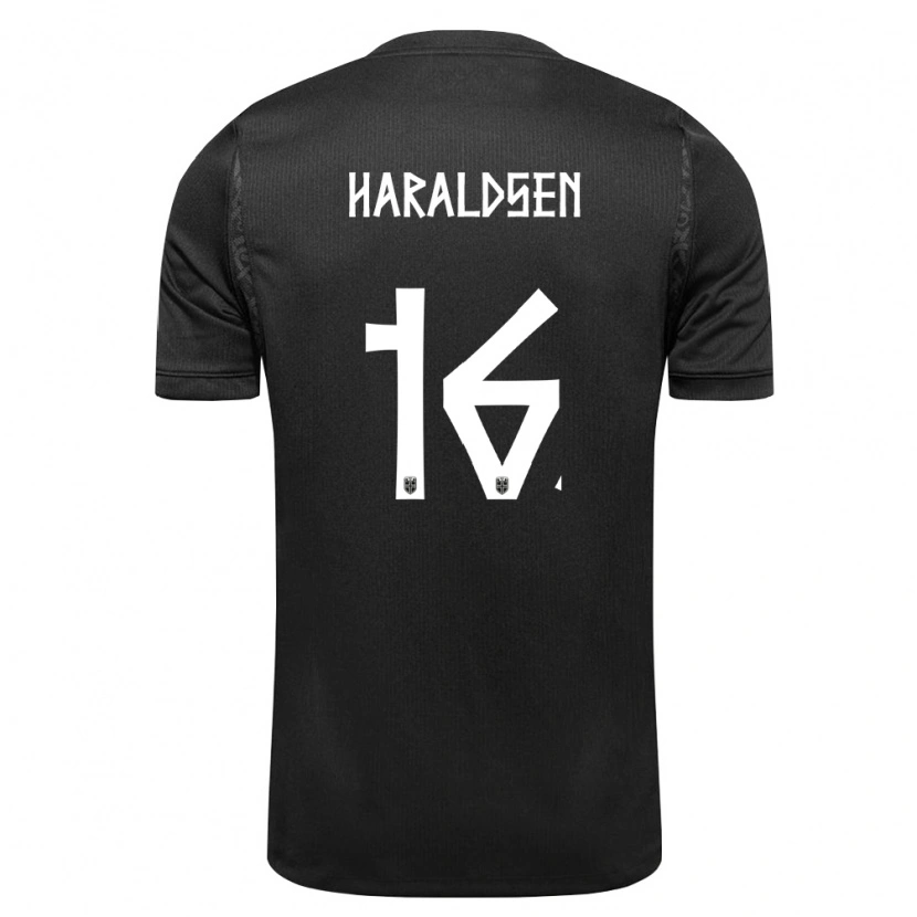 Danxen Niño Camiseta Noruega Henrik Haraldsen #16 Negro 2ª Equipación 26-28 La Camisa México