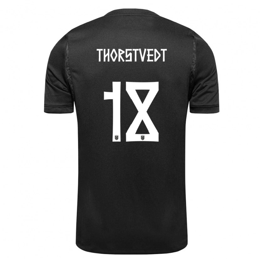 Danxen Niño Camiseta Noruega Kristian Thorstvedt #18 Negro 2ª Equipación 26-28 La Camisa México