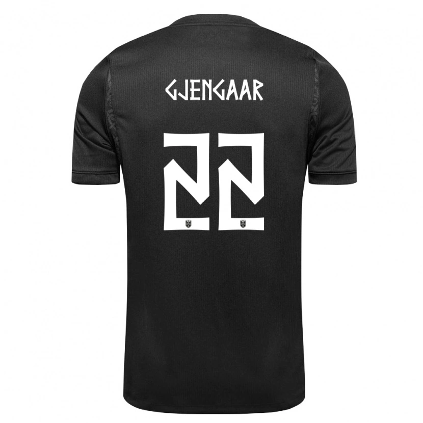 Danxen Niño Camiseta Noruega Dennis Gjengaar #22 Negro 2ª Equipación 26-28 La Camisa México