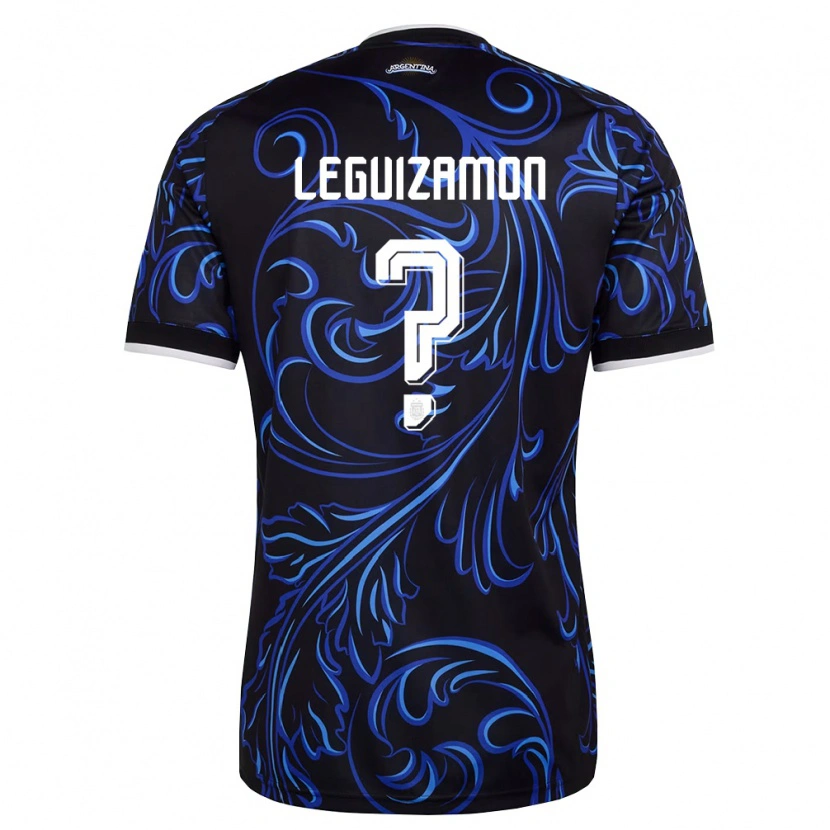Danxen Niño Camiseta Argentina Lionel Leguizamon #0 Negro Blanco Azul Cielo 2ª Equipación 26-28 La Camisa México