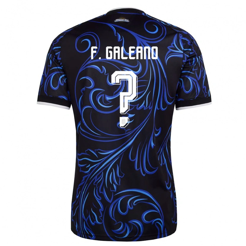 Danxen Niño Camiseta Argentina Facundo Galeano #0 Negro Blanco Azul Cielo 2ª Equipación 26-28 La Camisa México