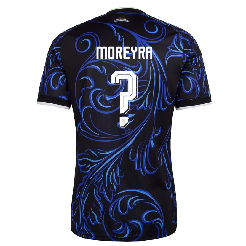 Danxen Niño Camiseta Argentina Bladimir Moreyra #0 Negro Blanco Azul Cielo 2ª Equipación 26-28 La Camisa México