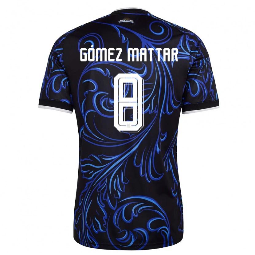 Danxen Niño Camiseta Argentina Jerónimo Gómez Mattar #8 Negro Blanco Azul Cielo 2ª Equipación 26-28 La Camisa México