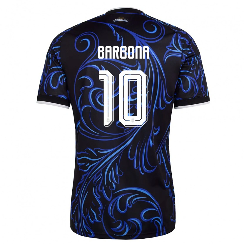 Danxen Niño Camiseta Argentina Iván Barbona #10 Negro Blanco Azul Cielo 2ª Equipación 26-28 La Camisa México