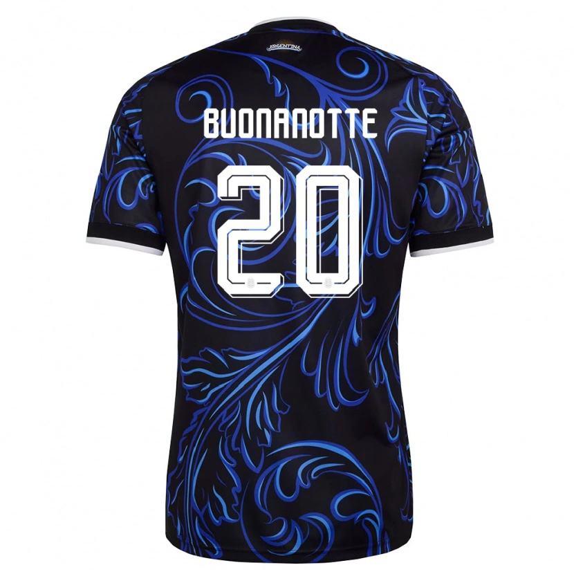 Danxen Niño Camiseta Argentina Facundo Buonanotte #20 Negro Blanco Azul Cielo 2ª Equipación 26-28 La Camisa México