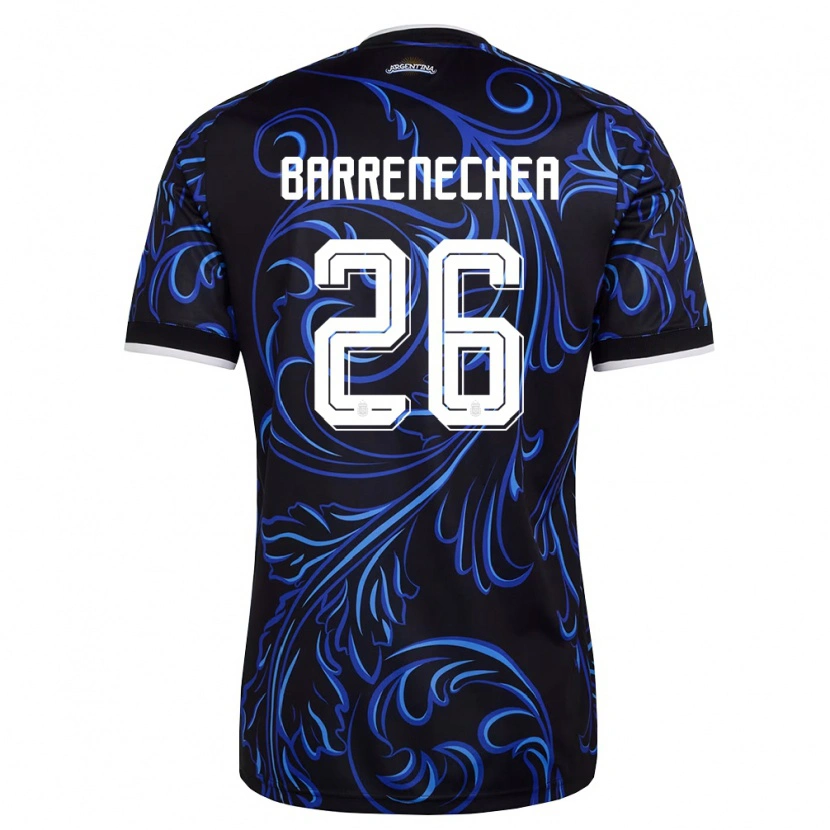 Danxen Niño Camiseta Argentina Enzo Barrenechea #26 Negro Blanco Azul Cielo 2ª Equipación 26-28 La Camisa México