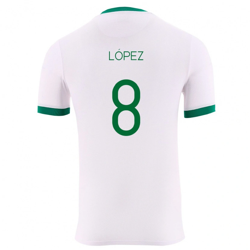 Danxen Niño Camiseta Bolivia Óscar López #8 Blanco Verde Rojo 2ª Equipación 26-28 La Camisa México