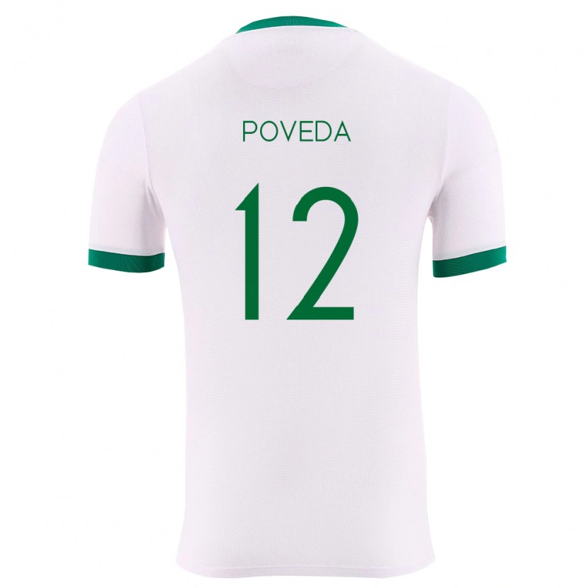 Danxen Niño Camiseta Bolivia Bruno Poveda #12 Blanco Verde Rojo 2ª Equipación 26-28 La Camisa México
