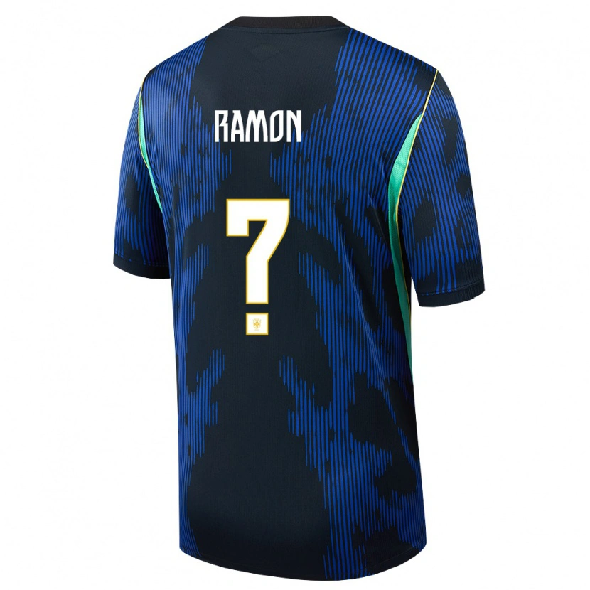 Danxen Niño Camiseta Brasil Vitor Ramon #0 Azul Amarillo Marino 2ª Equipación 26-28 La Camisa México